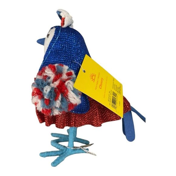 Patriotic Cheerleader Bird Figurine - Picture 4 of 4
